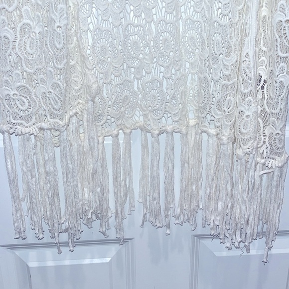 Gimmicks BKE long lace FRINGE kimono duster Large L - Picture 8 of 12